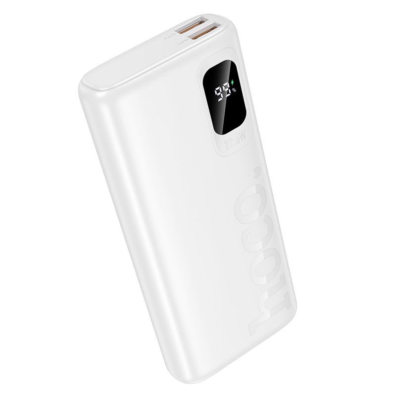 Hoco J158 Pro ārējais akumulators, 10000 mAh, QC, PD, 2 A, 22,5 W, balts