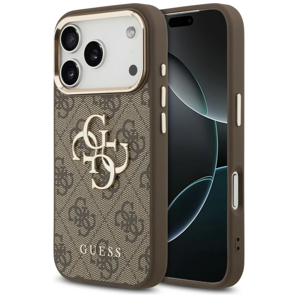 GUESS GUE005483 (PU W/ Big 4G Classic Logo) aizsargvāciņš ierīcei iPhone 18 Pro / 17 Pro, krāsa – brūna un zelta