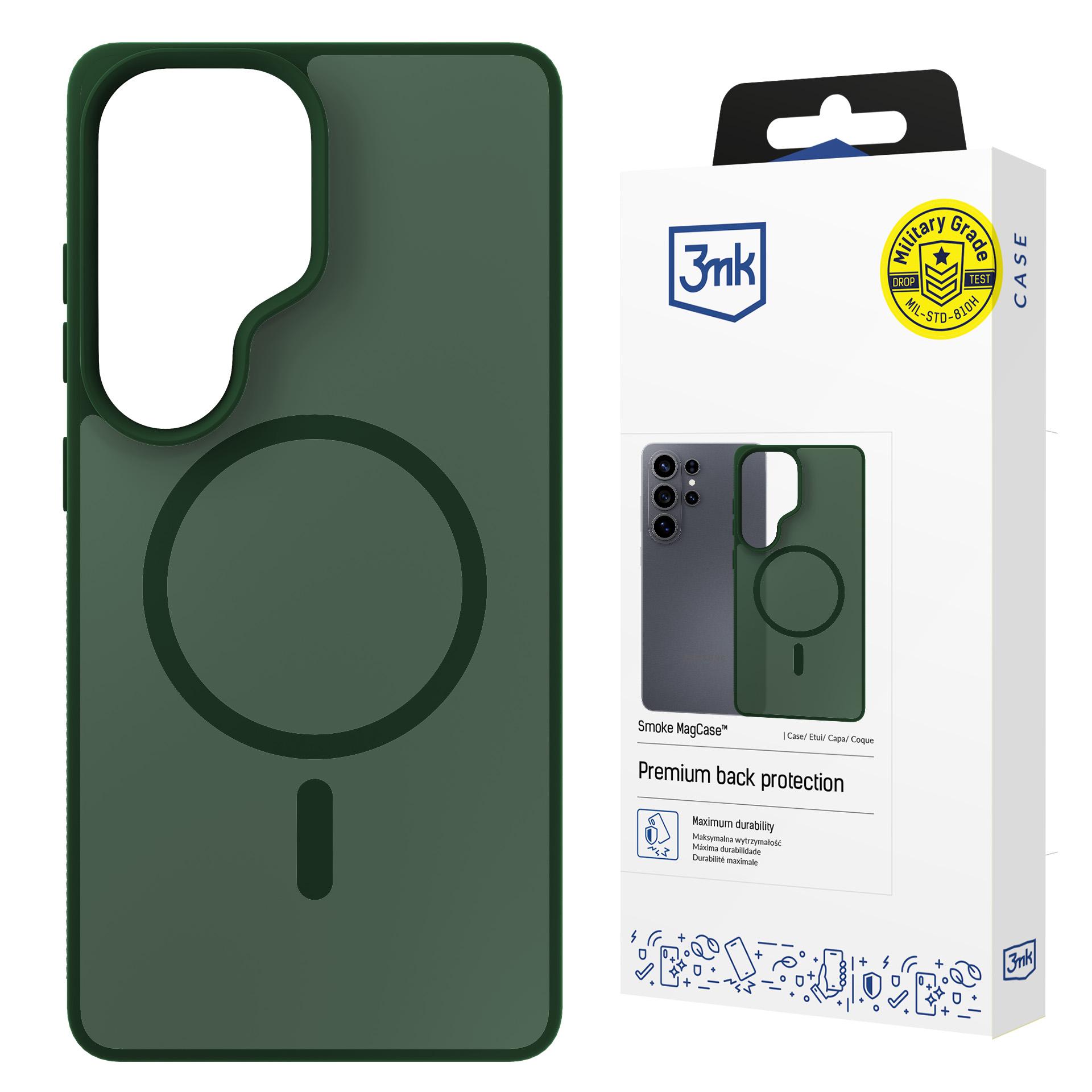 3mk Smoke MagCase zaļš – tālruņa vāciņš modelim Samsung Galaxy S26 Ultra