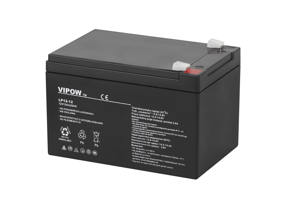 VIPOW gēla akumulators, 12 V, 12 Ah
