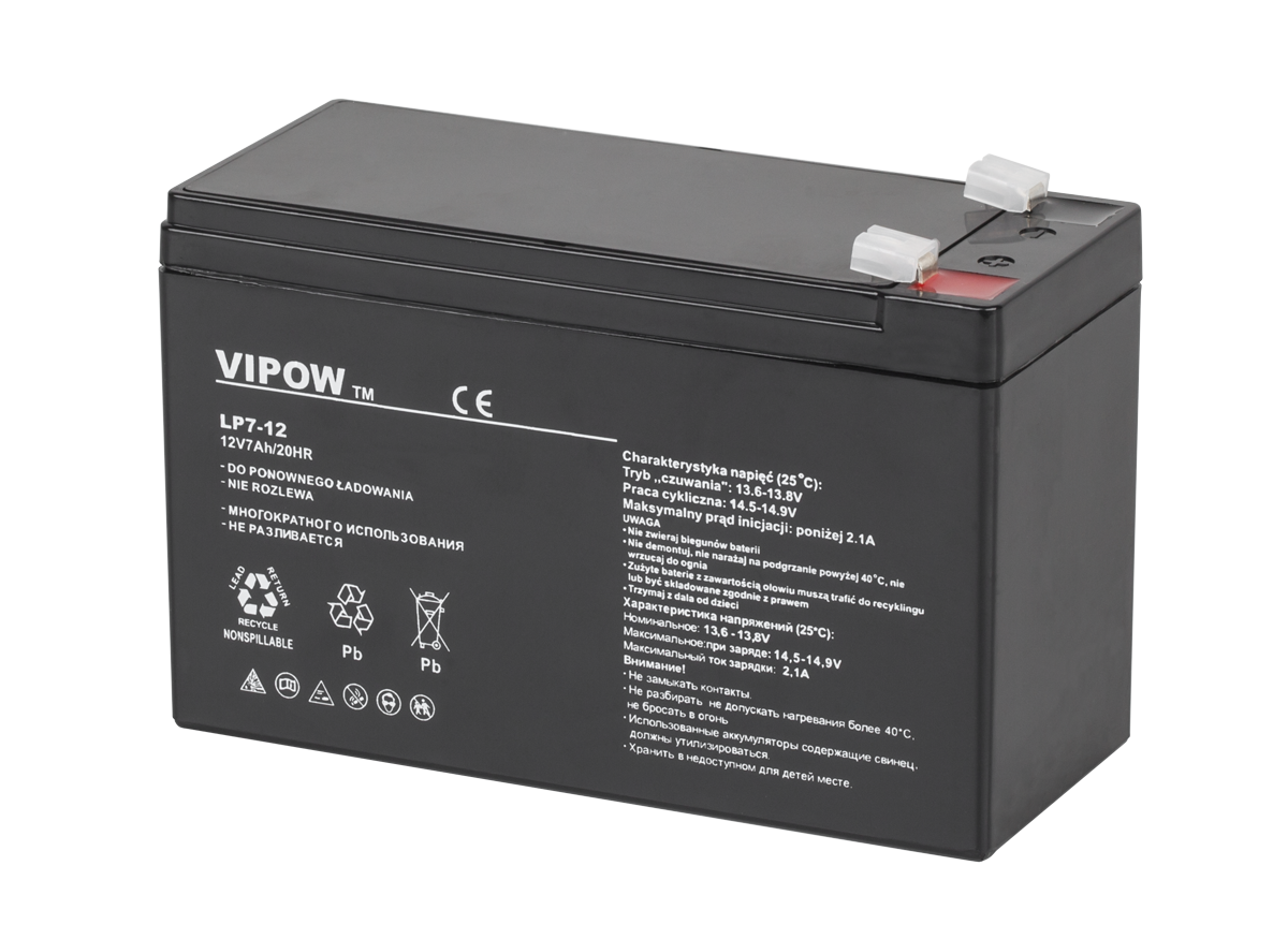 VIPOW gēla akumulators, 12 V, 7