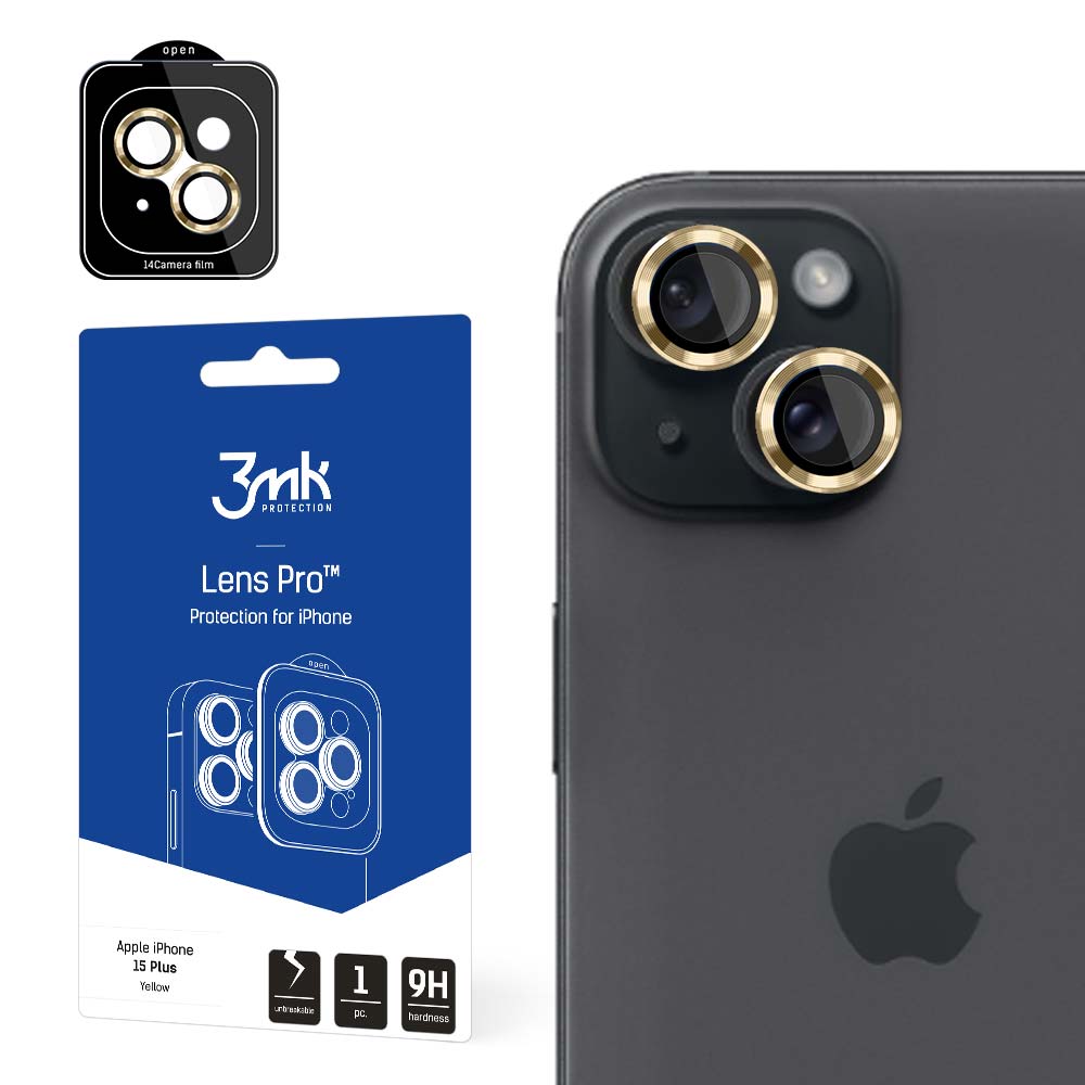 Apple iPhone 15 Plus - 3mk Lēcas aizsardzība Pro dzeltena