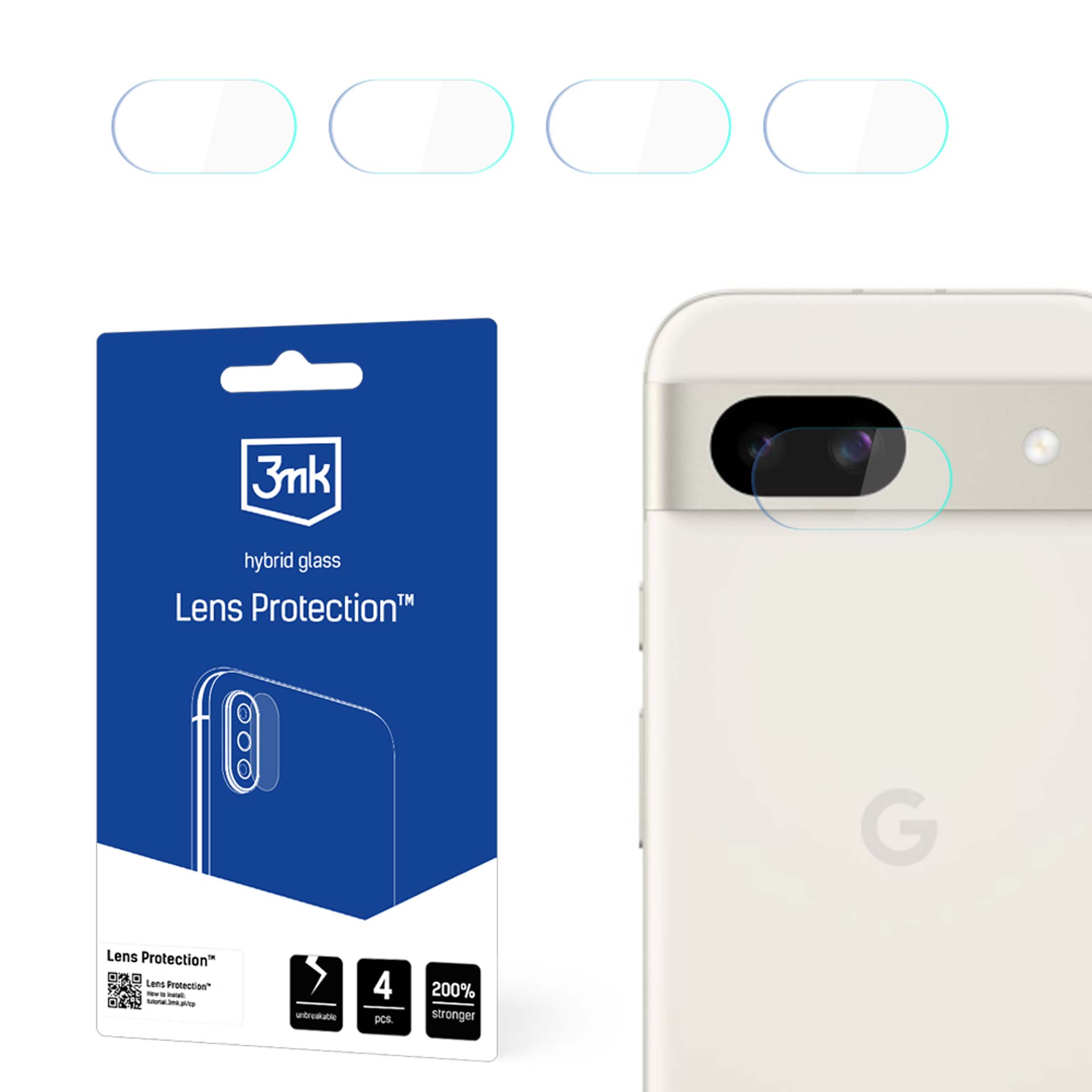 3mk Lens Protection kameras objektīvu stikls Google Pixel 8a, 4 komplekti
