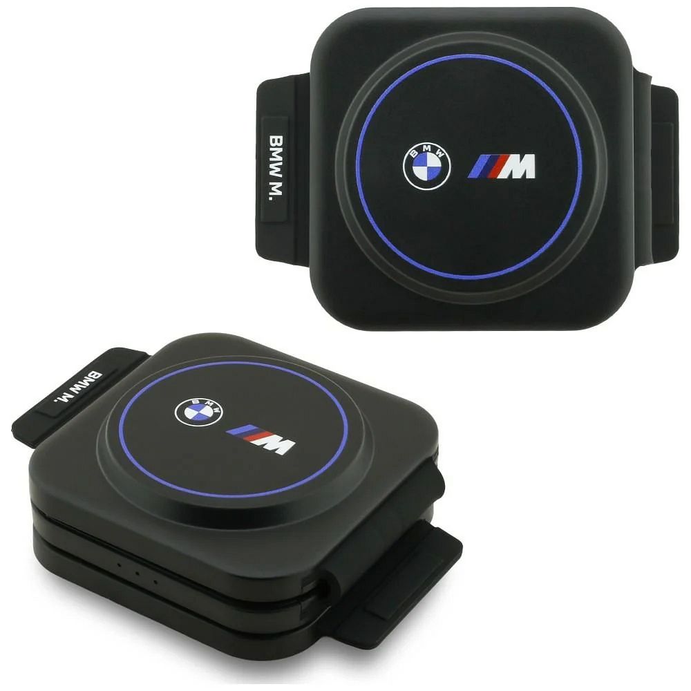 BMW M Qi2 3 vienā bezvadu lādētājs, 15 W, drukāts logotips, zils