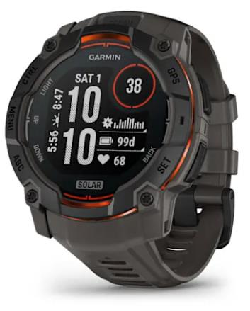 Garmin Instinct 3 Solar 010-02935-00 viedpulkstenis, melns / Charcoal