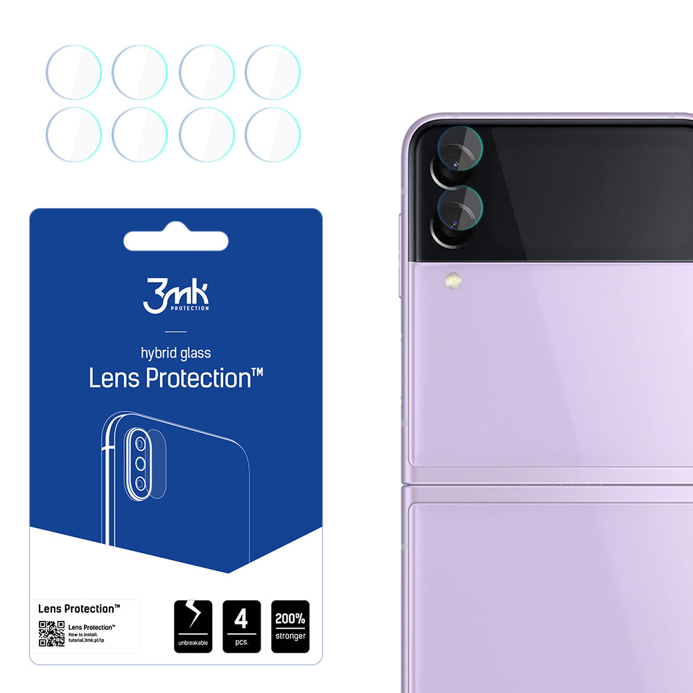 3mk Lens Protection – kameras objektīva aizsargs modelim Samsung Galaxy Z Flip 3 5G (Front)