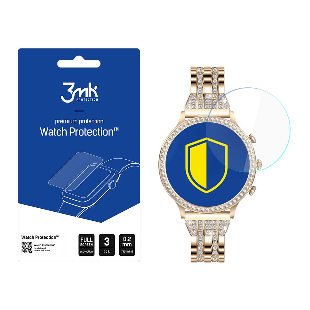 Hibrīdstikls 3mk pulksteņa aizsardzība FlexibleGlass Manta Diamond Lusso Gold