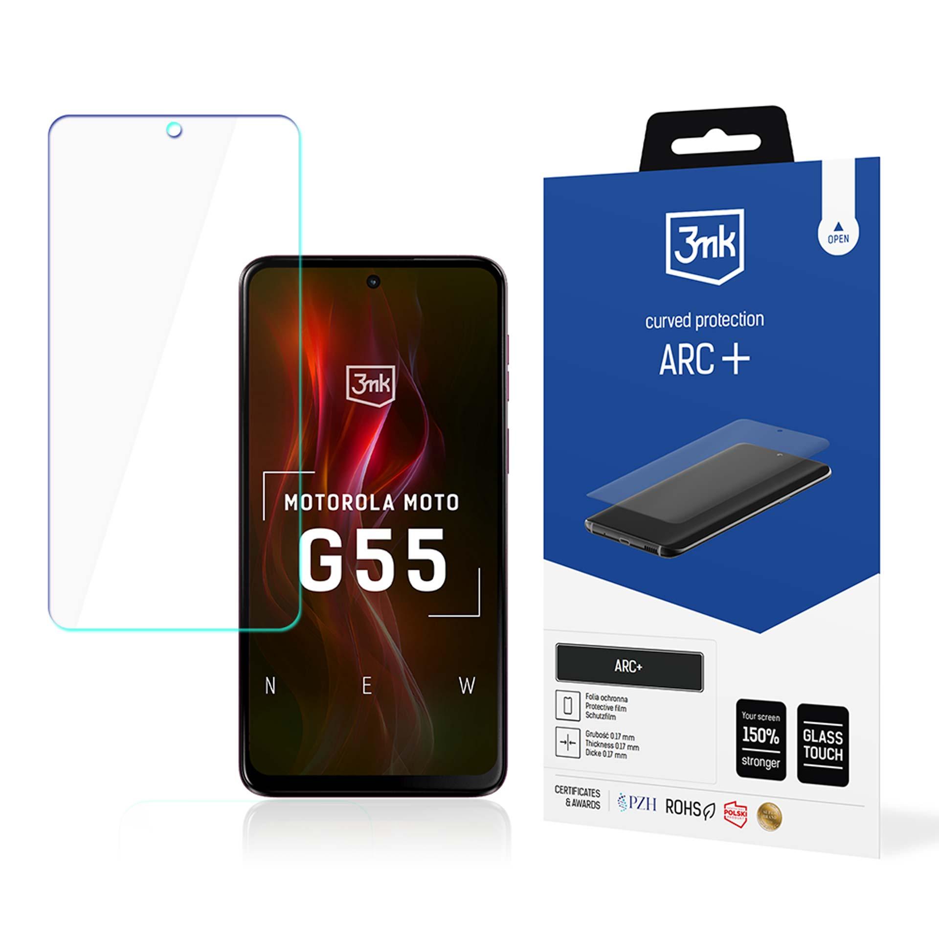 3mk ARC+ – tālruņa ekrāna aizsargs modelim Motorola Moto G55 5G