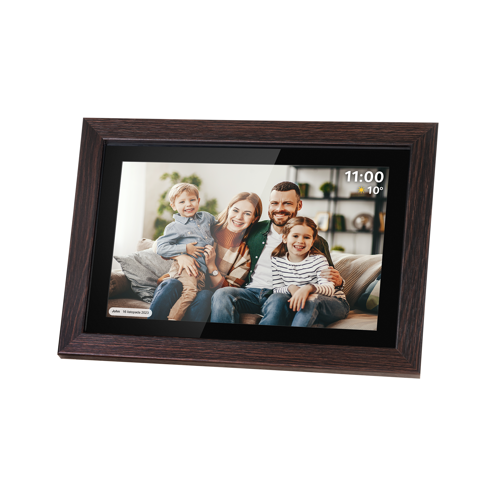 Kruger&Matz FRAMEO Wi-Fi 10,1 collas digitālais foto rāmis ar koka ietvaru