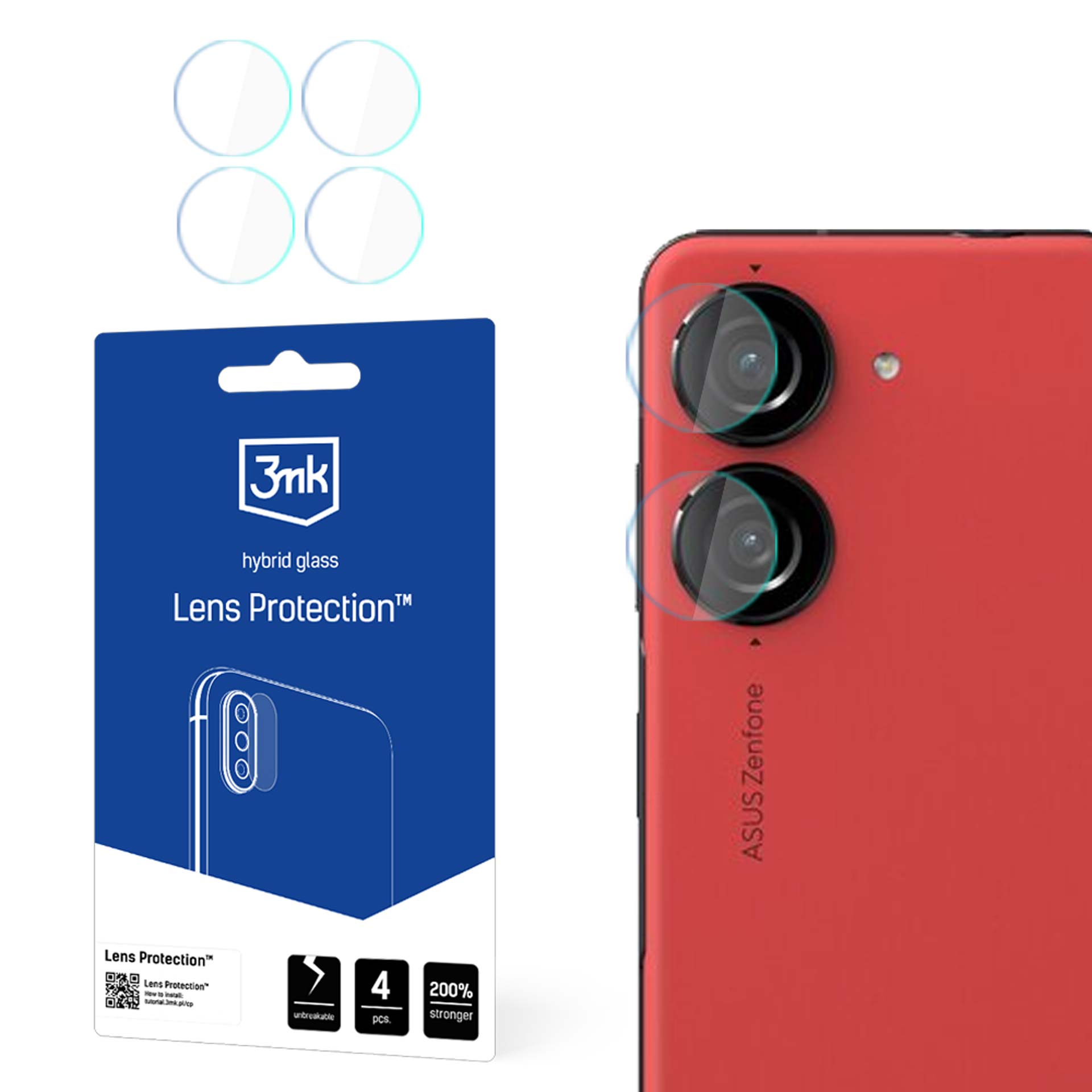 Hibrīda stikls kamerai 3mk Lens Protection Asus Zenfone 10