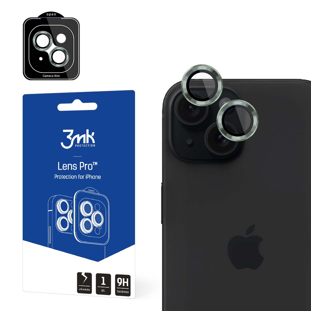 3mk Kameras vāciņš ar lēcu aizsardzību Pro iPhone 15 - zaļš