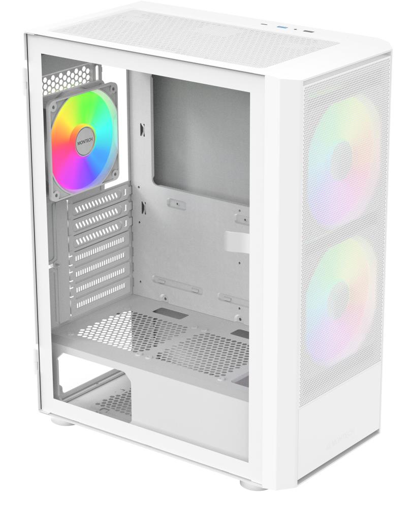 MONTECH ATX/micro ATX/Mini-ITX White Midi Tower PC MONTECH X2 PLUS (W) X2PLUS(W) (Case)