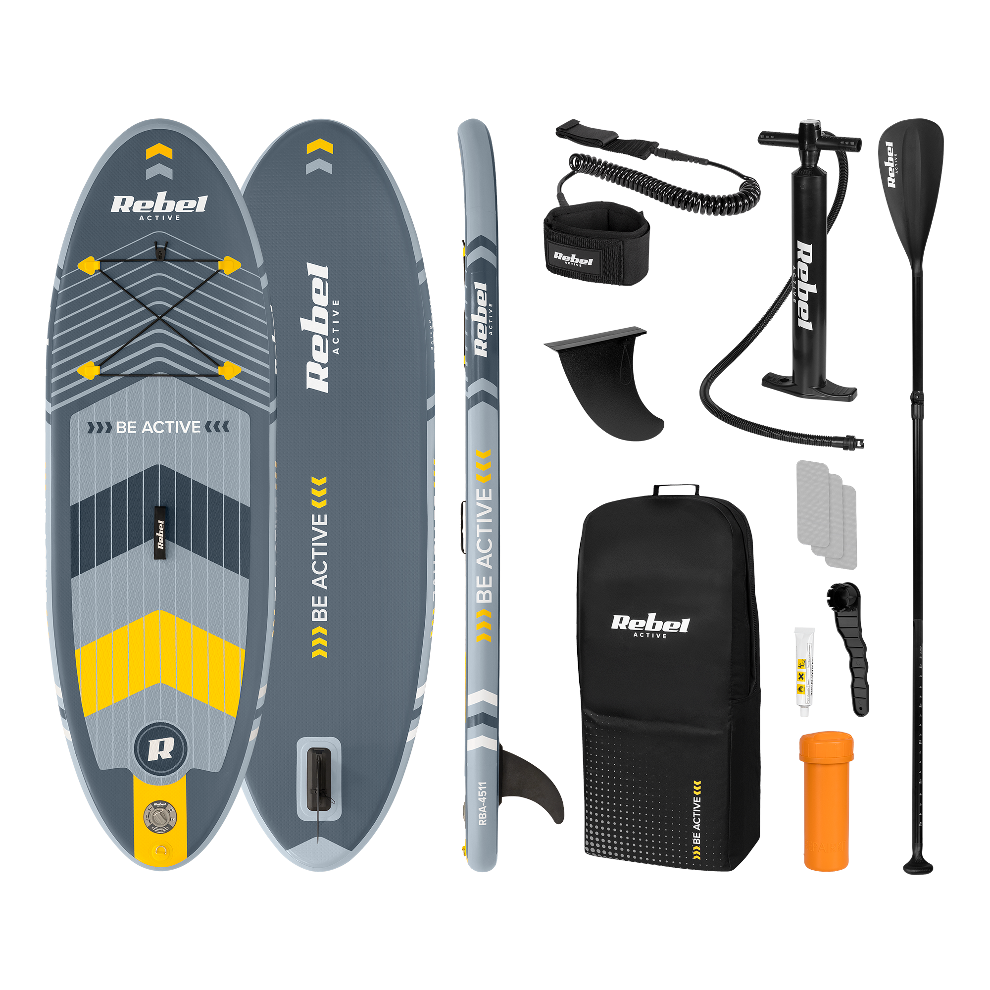 REBEL ACTIVE piepūšamā SUP dēļa komplekts