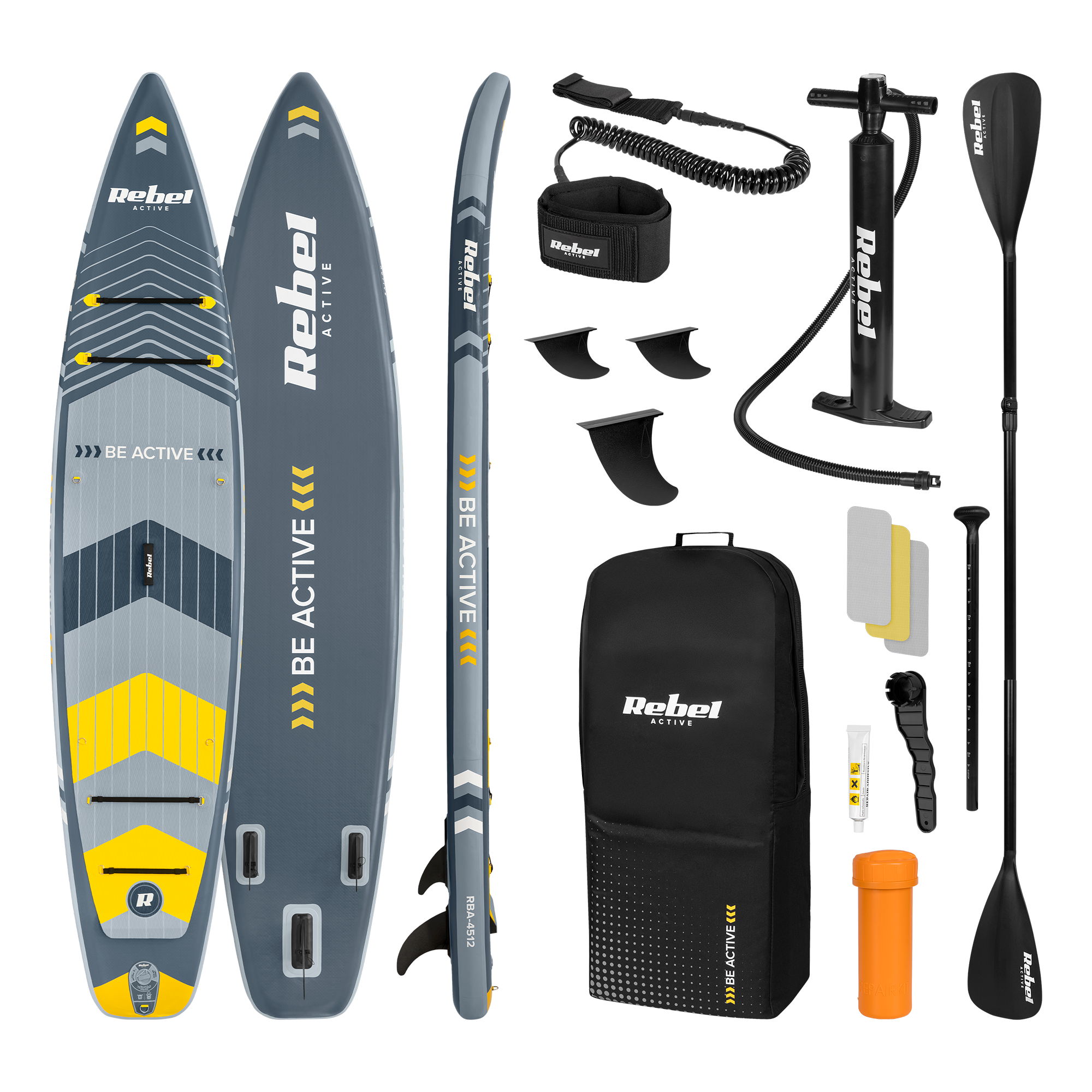 REBEL ACTIVE PRO Touring SUP dēļa komplekts, 381 x 81 x 15 cm