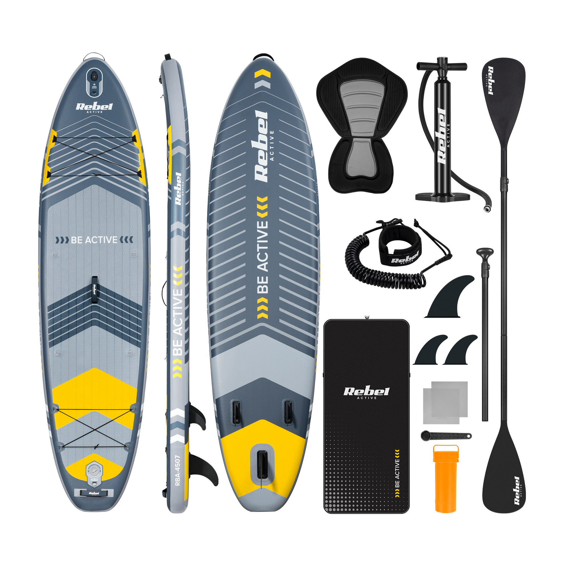REBEL ACTIVE RBA-4507 SUP dēlis, pelēks