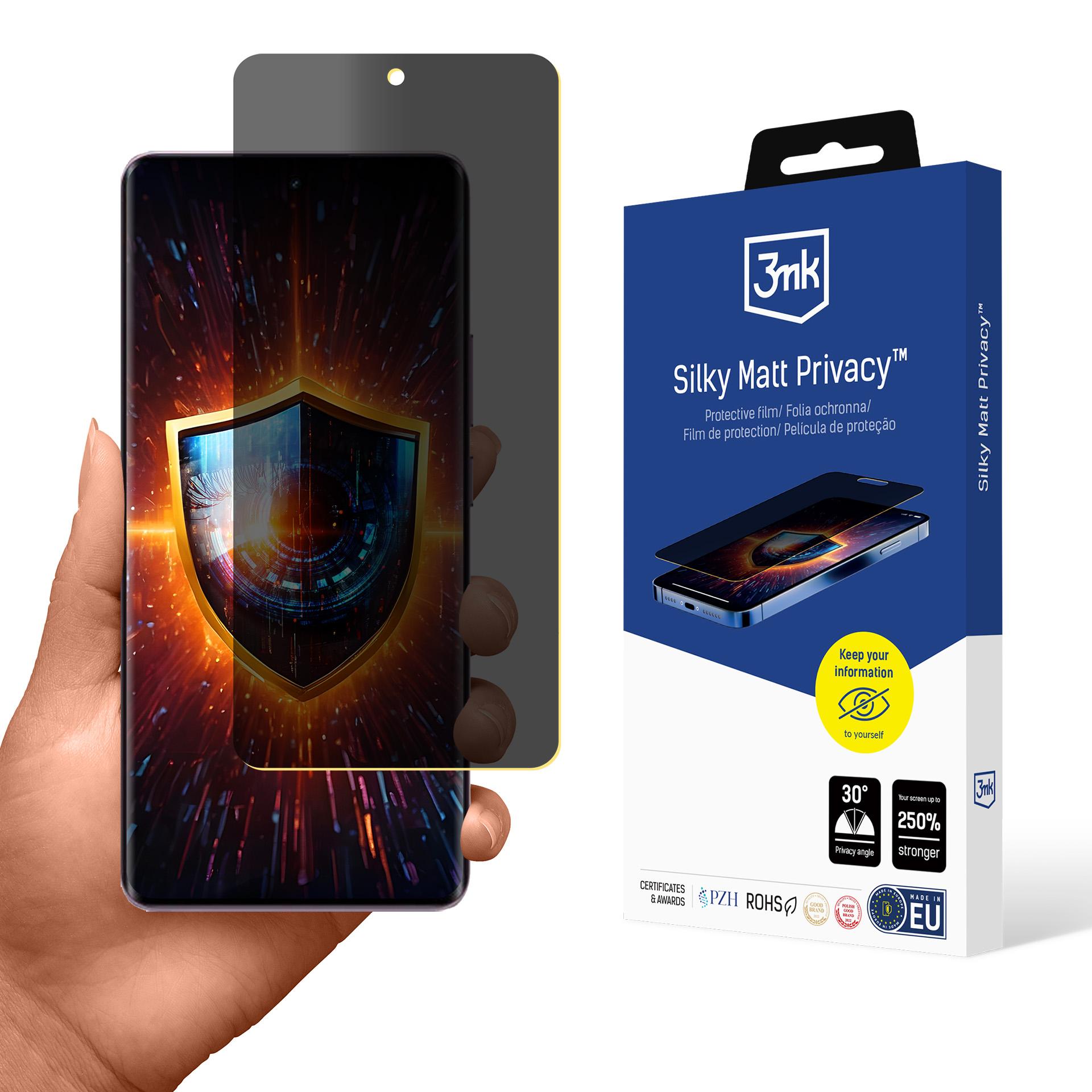 3mk Silky Matt Privacy – privātuma ekrāna aizsargs modelim Realme 14 Pro