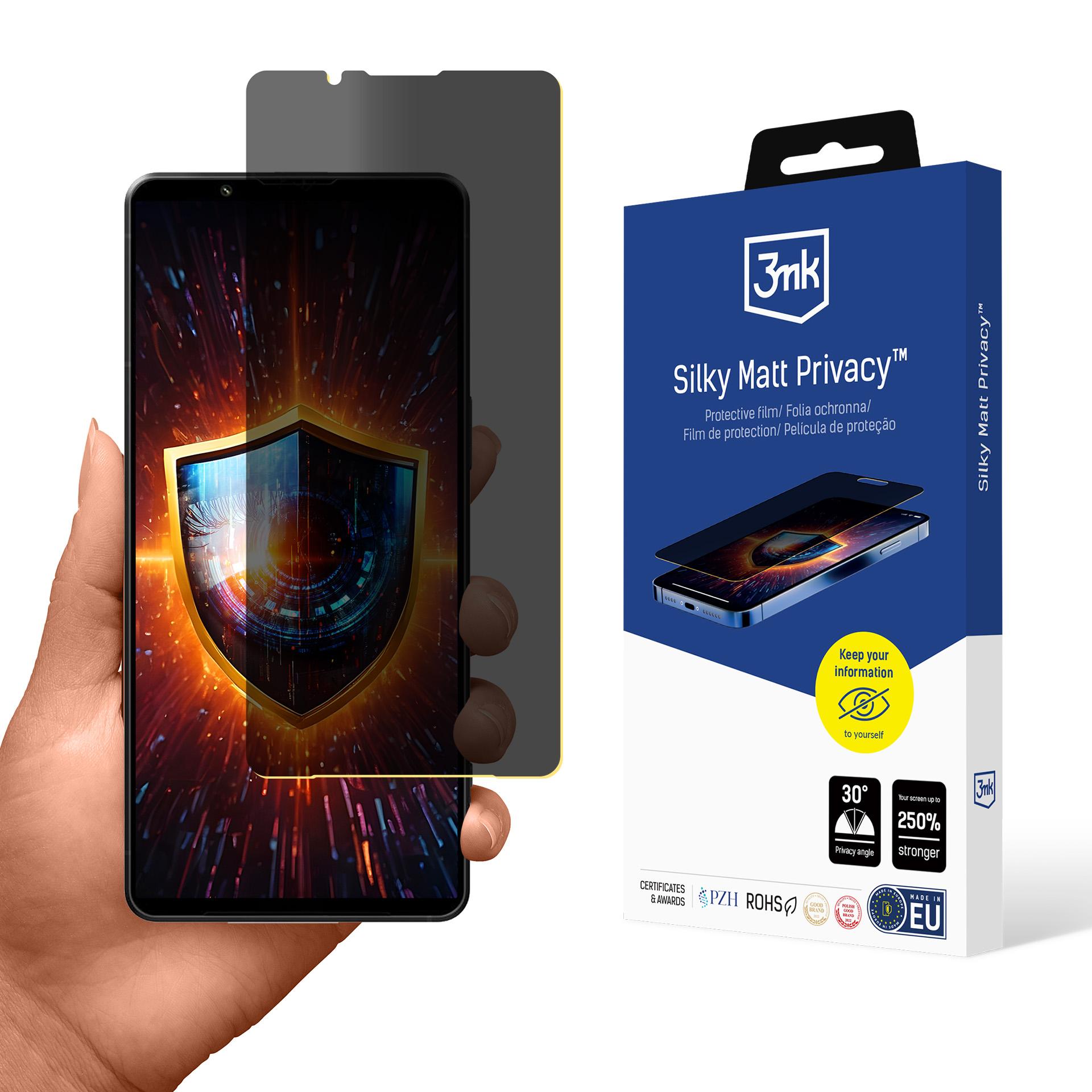 3mk Silky Matt Privacy – privātuma ekrāna aizsargs modelim Sony Xperia 1 VII