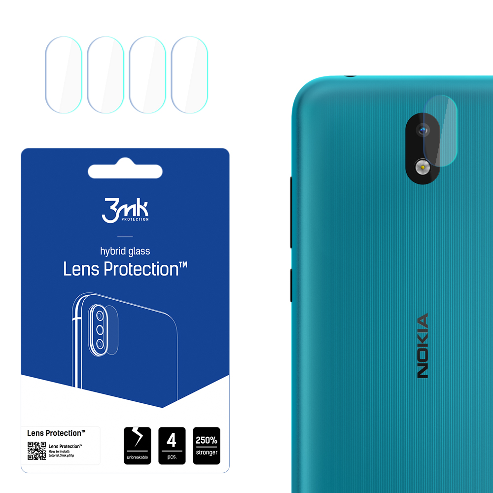 Hibrīda stikls 3MK Hibrīda stikls kameras NOKIA 1.3 priekš kamerai 4 gab.