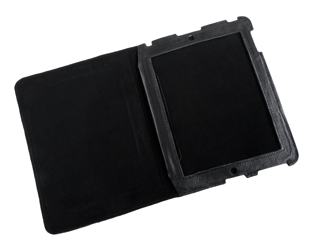 Dabīgās ādas maciņš Apple iPad 2, melns