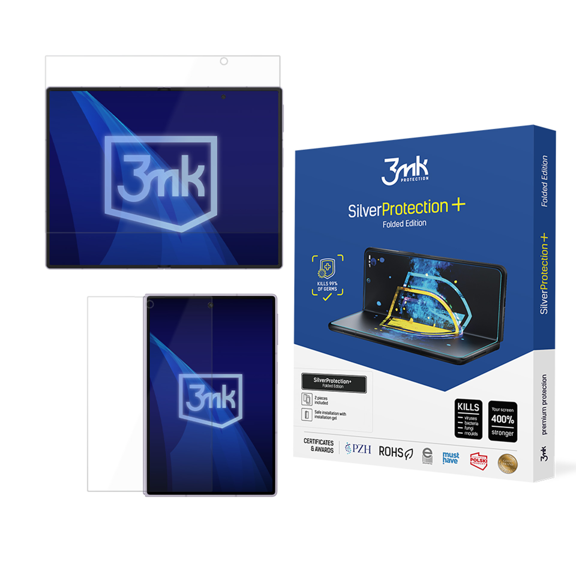 3mk SilverProtection+ Folded Edition salokāmā ekrāna aizsargplēve modelim Samsung Galaxy Z Fold8