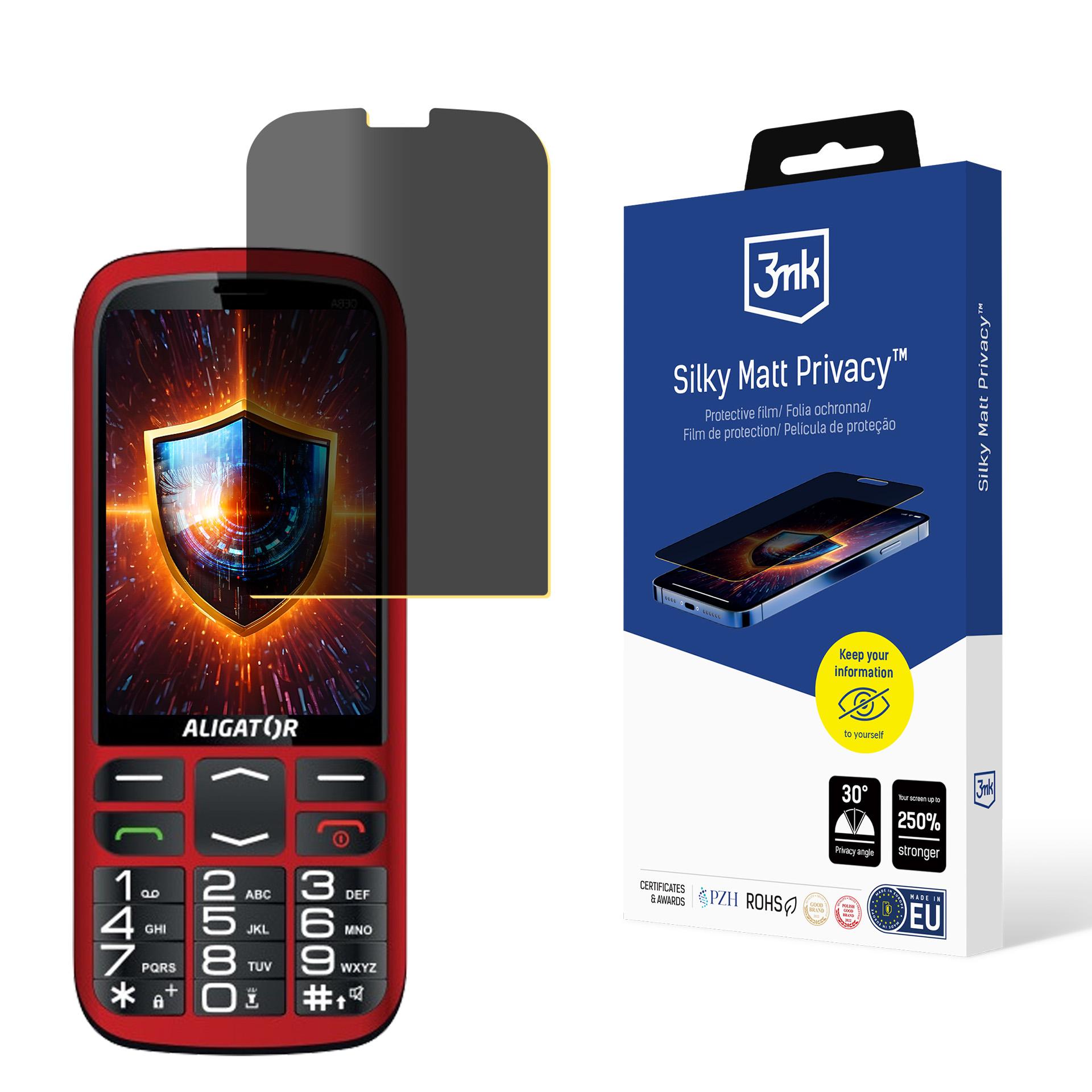 3mk Silky Matt Privacy – privātuma ekrāna aizsargs modelim Aligator A830 Senior