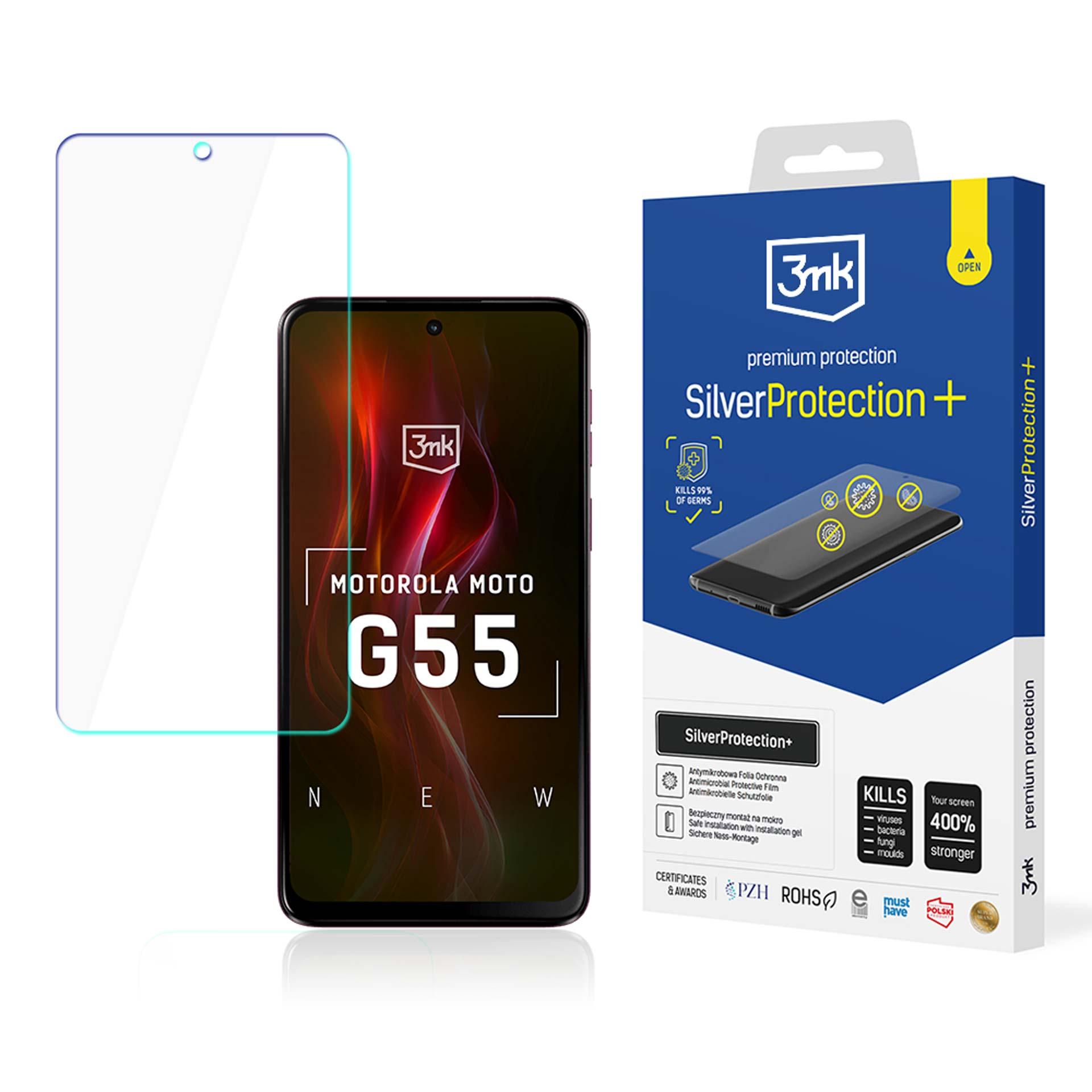 3mk SilverProtection+ – tālruņa ekrāna aizsargs modelim Motorola Moto G55 5G