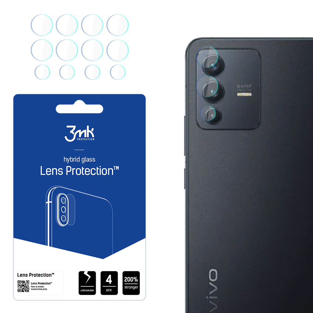 3mk Lens Protection – kameras objektīva aizsargs modelim Vivo V23 5G