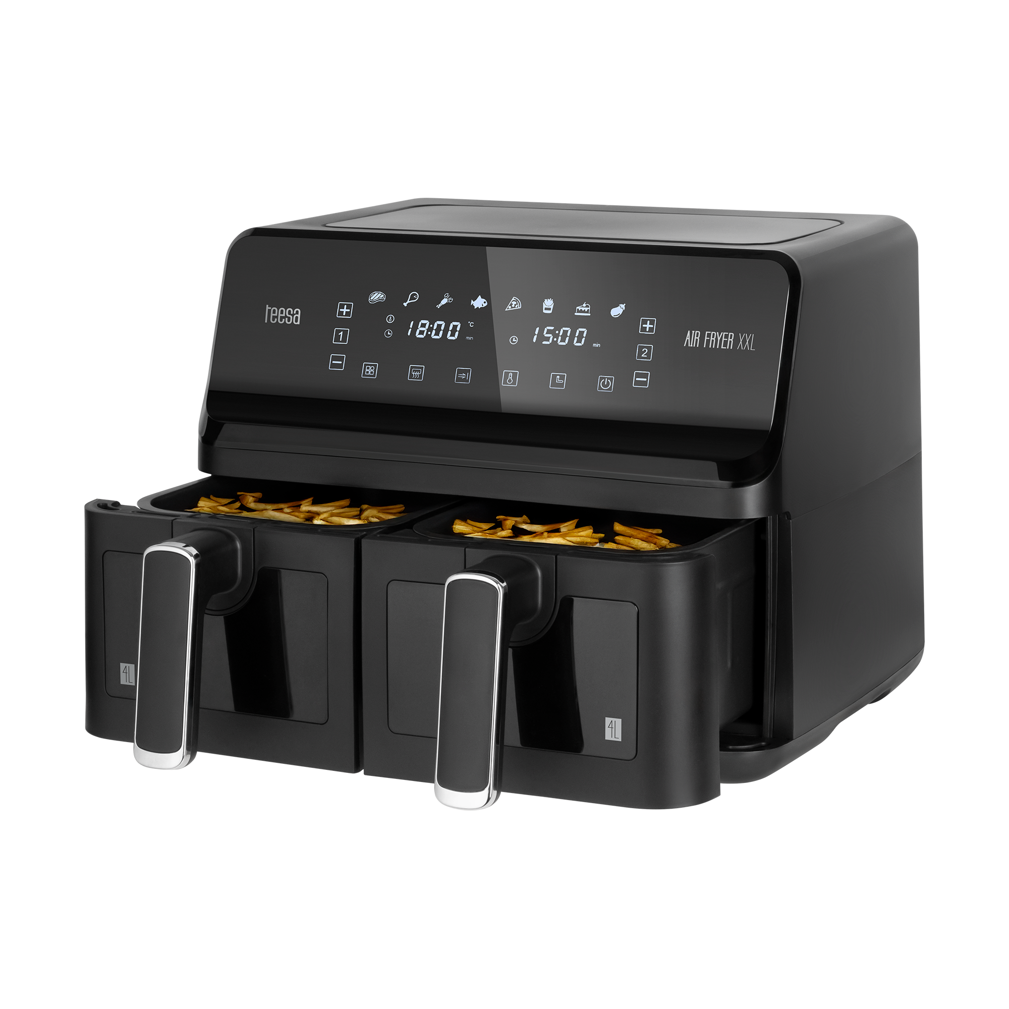 TEESA AIR FRYER DUAL POT XXL karstā gaisa friteris, 8 l, 2700 W