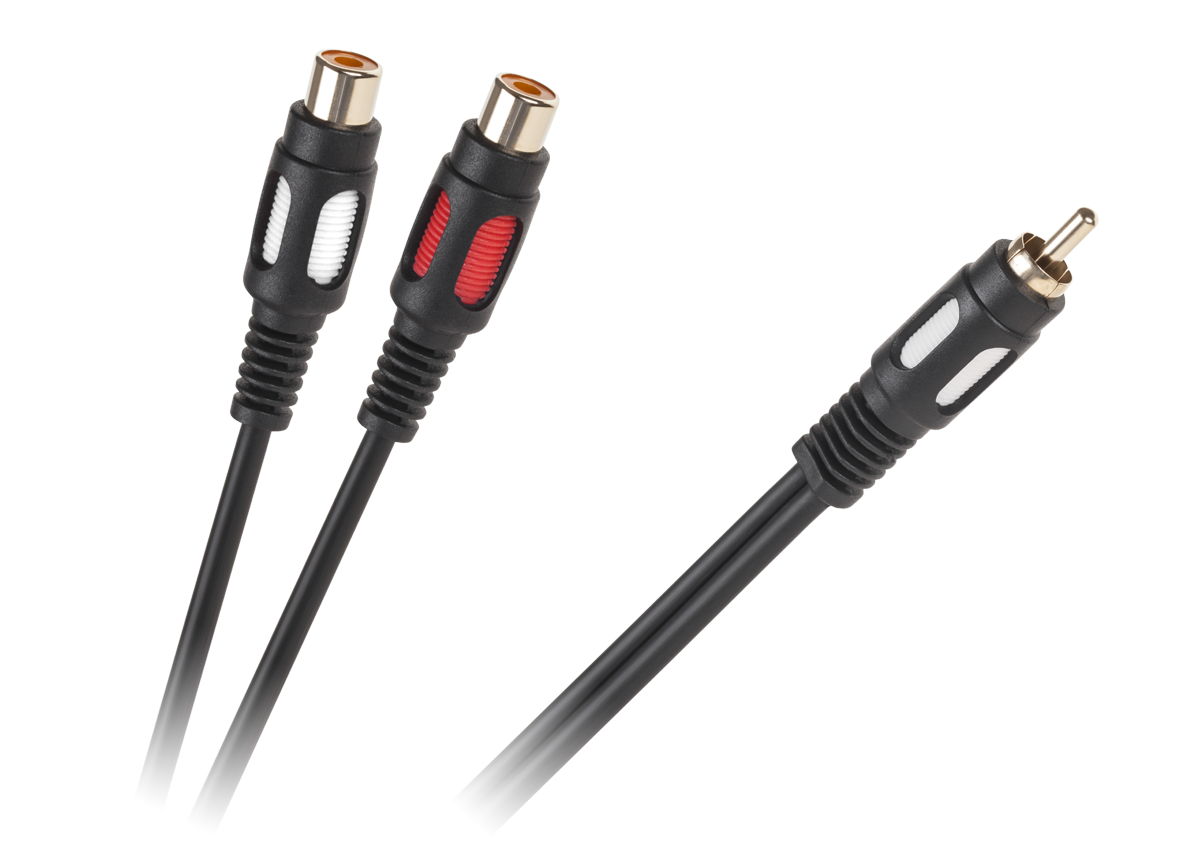 1 RCA spraudņa–2 RCA ligzdu kabelis, 25 cm