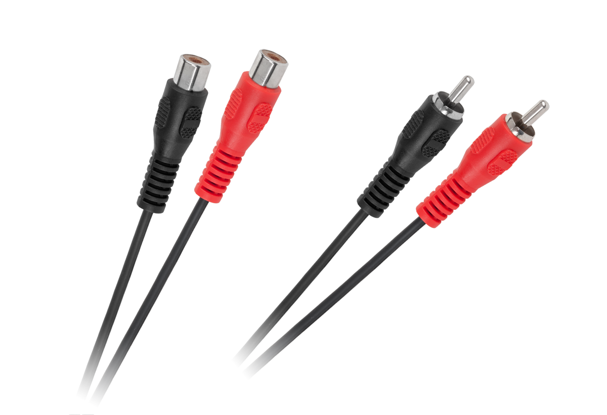 2 RCA spraudņu–2 RCA ligzdu kabelis, 3 m