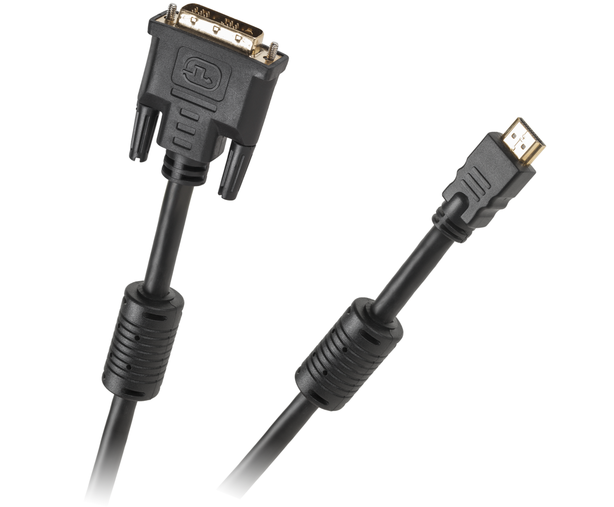 DVI–HDMI kabelis, 5 m, apzeltīts, v1.3b