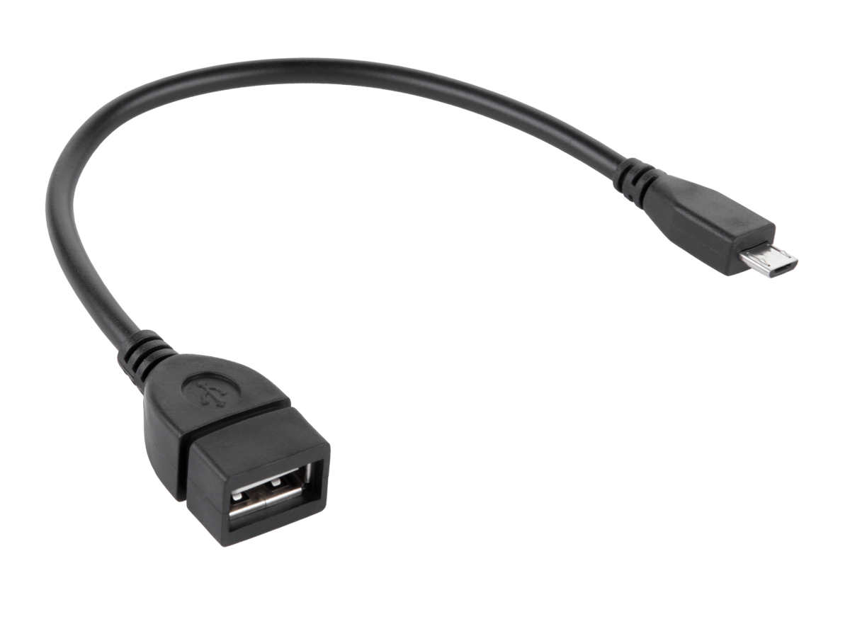 USB-A ligzdas–micro-USB spraudņa OTG kabelis, 15 cm