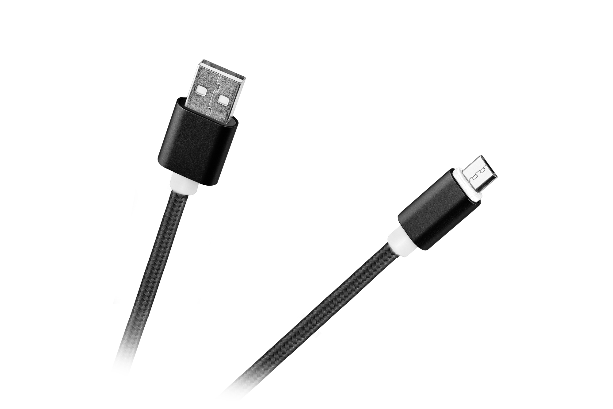 M-Life USB – micro USB neilona kabelis, melns, 1 m