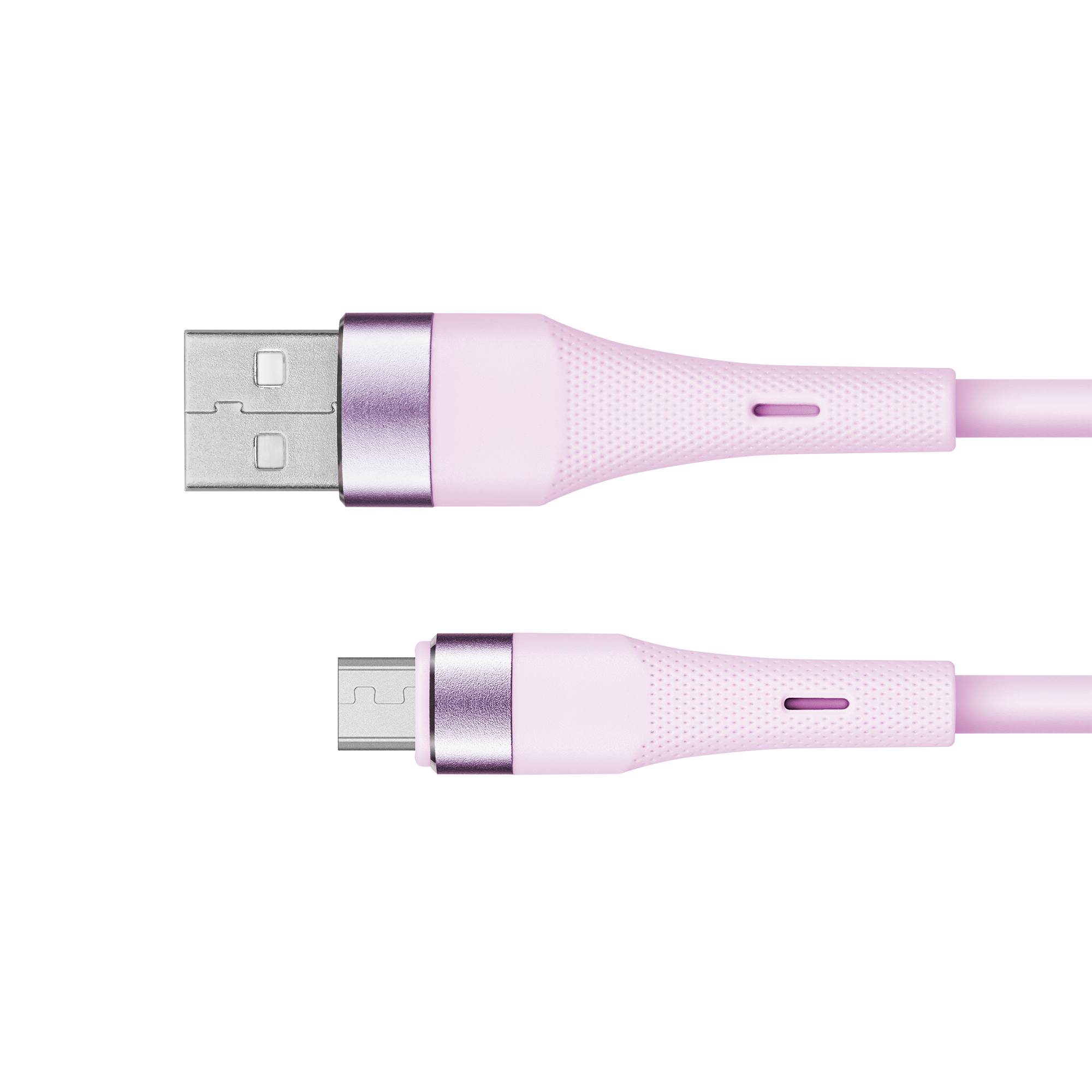 Kruger&Matz Basic USB–microUSB silikona kabelis, 1 m, rozā