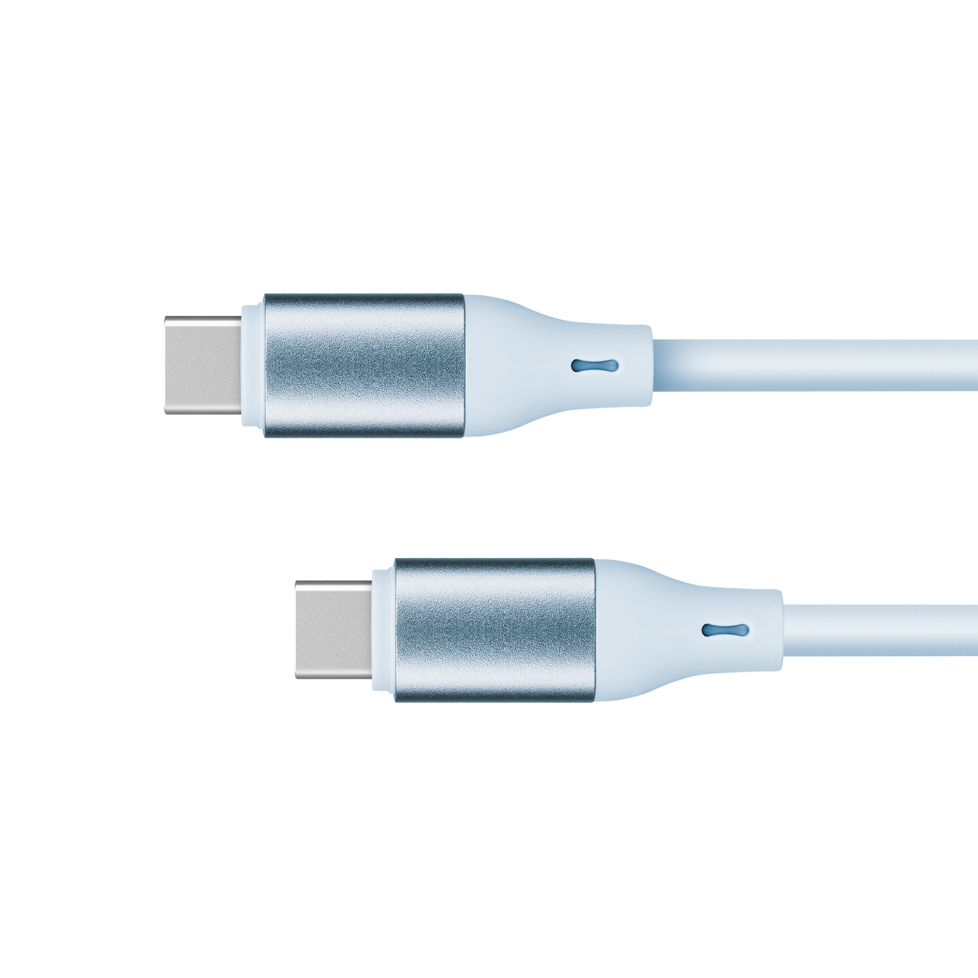 Kruger&Matz Basic USB-C–USB-C silikona kabelis, 100 W, 1 m, zils
