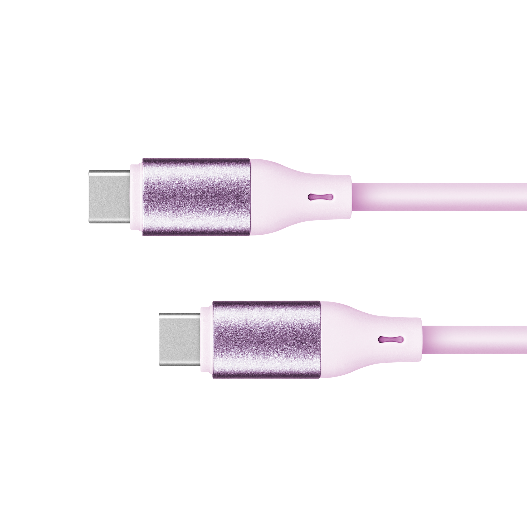 Kruger&Matz Basic USB-C–USB-C silikona kabelis, 100 W, 1 m, rozā