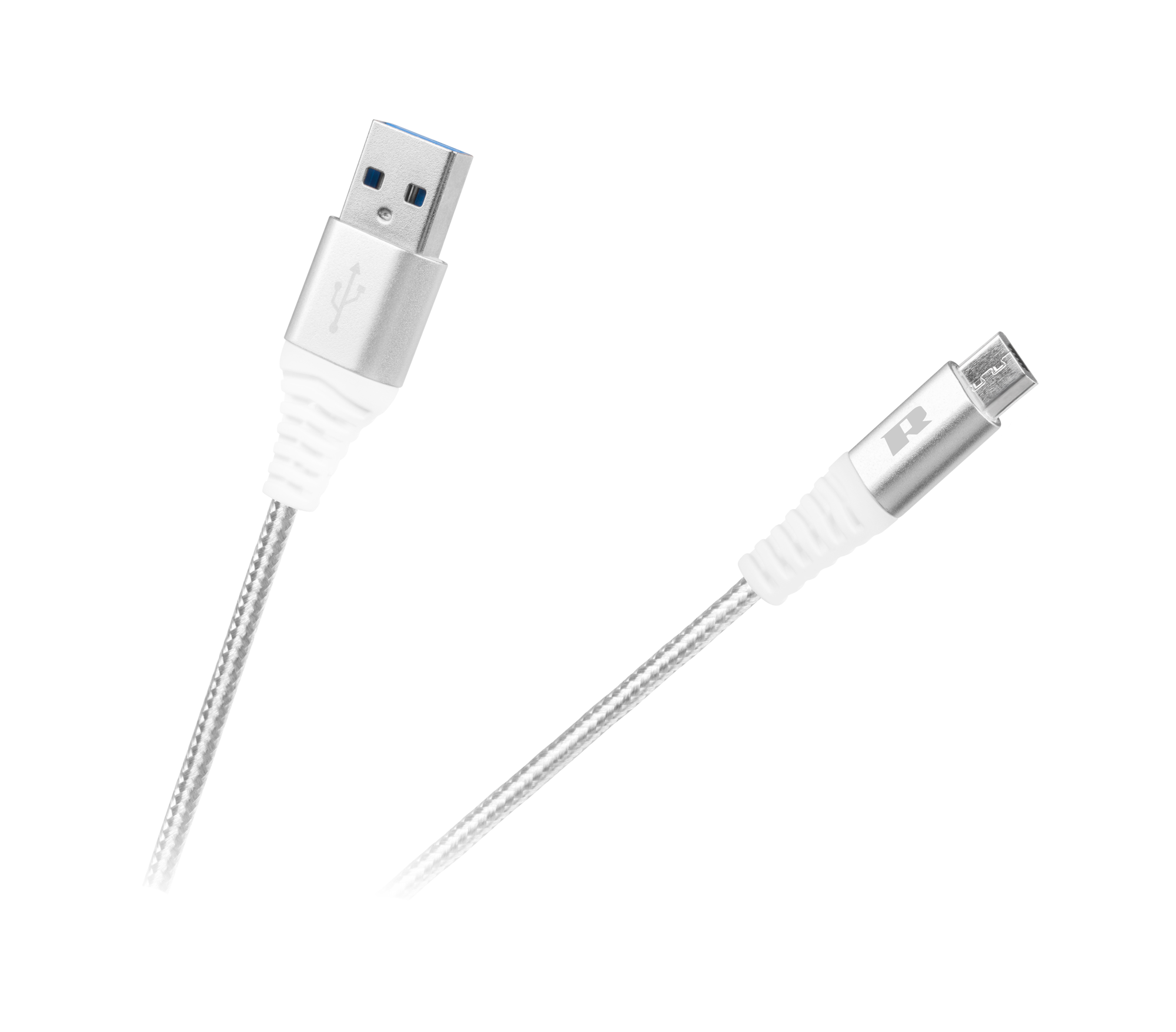 REBEL USB – micro USB kabelis, 100 cm, balts