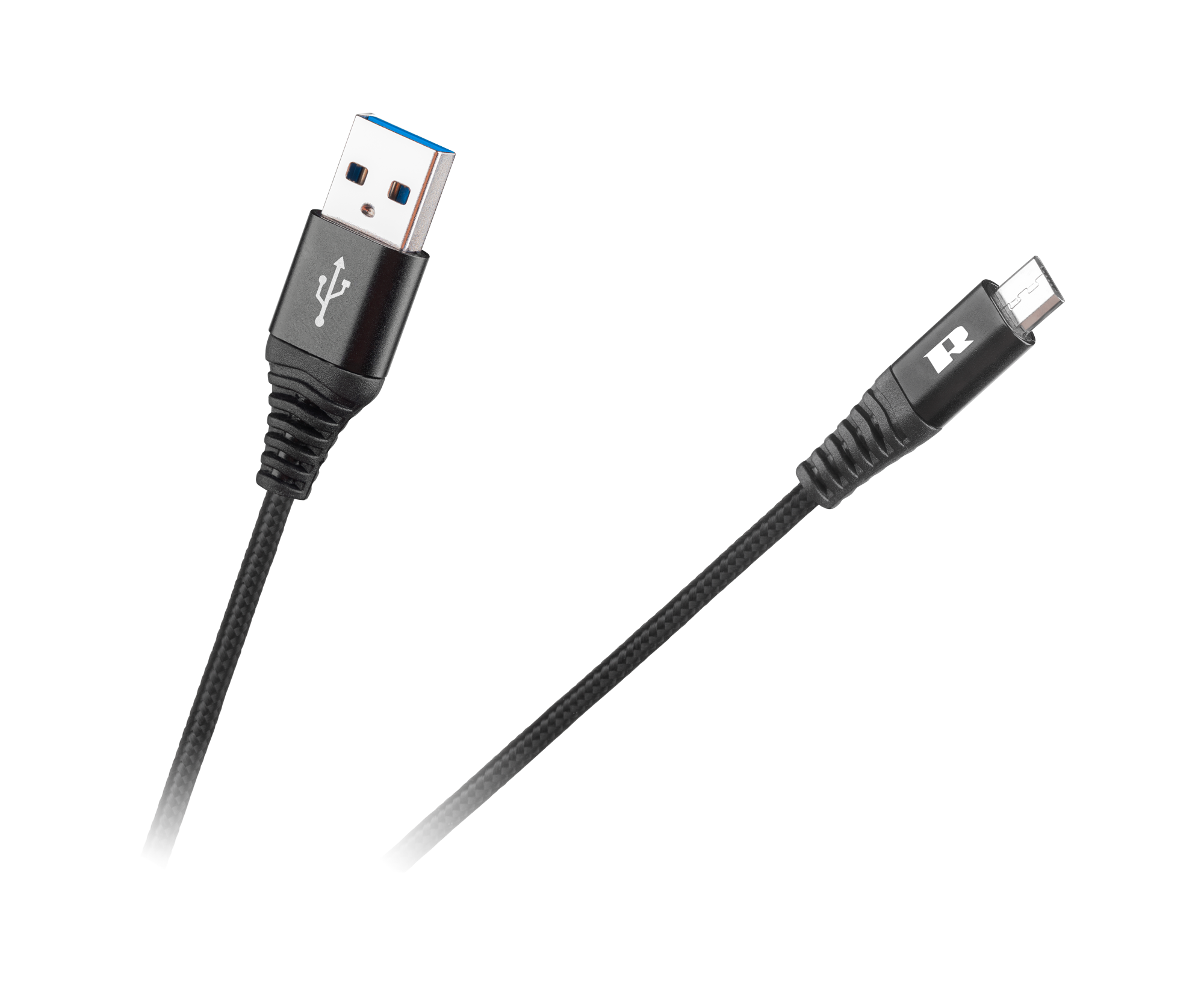 REBEL USB – micro USB kabelis, 200 cm, melns