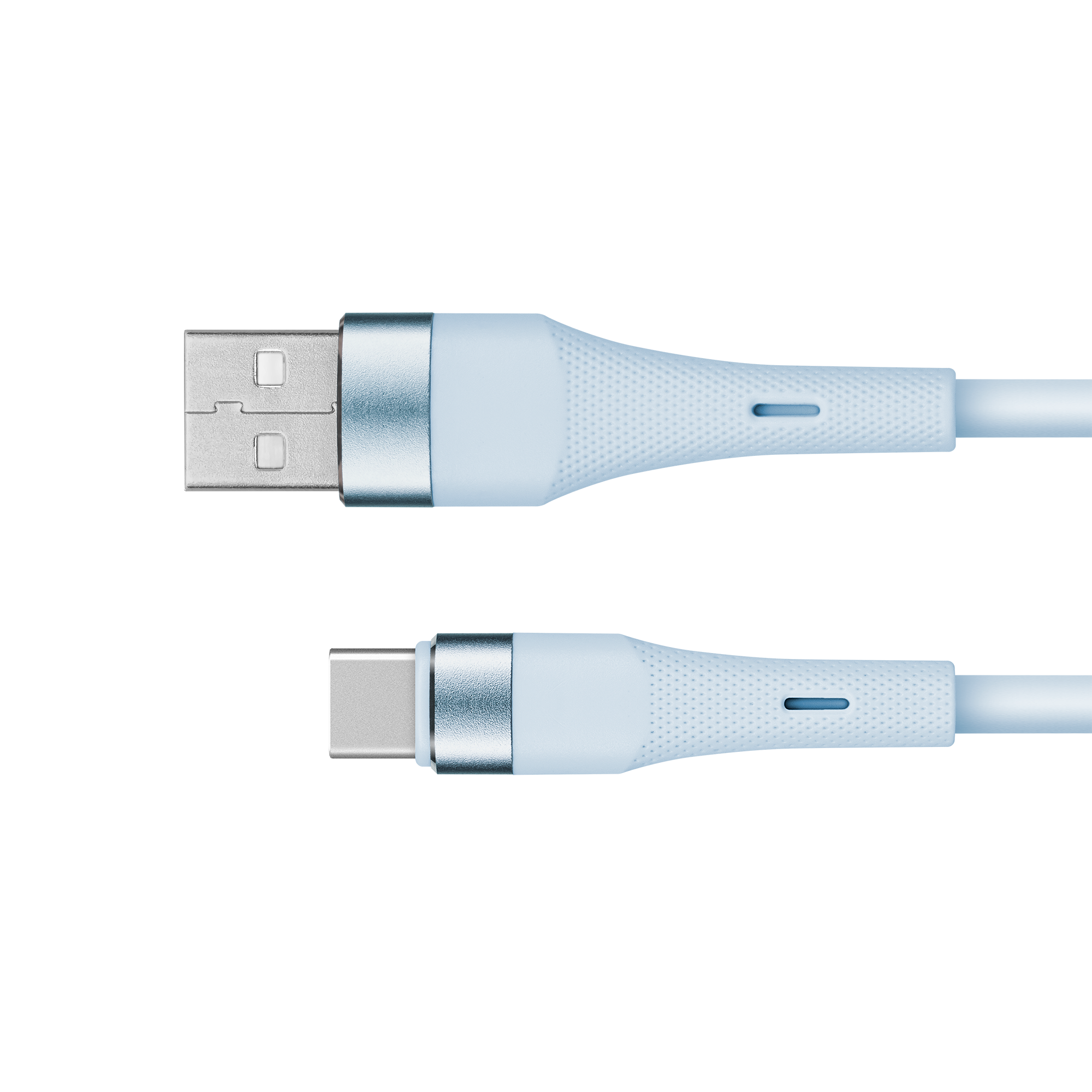 Kruger&Matz Basic silikona USB–USB-C kabelis, 1 m, zils