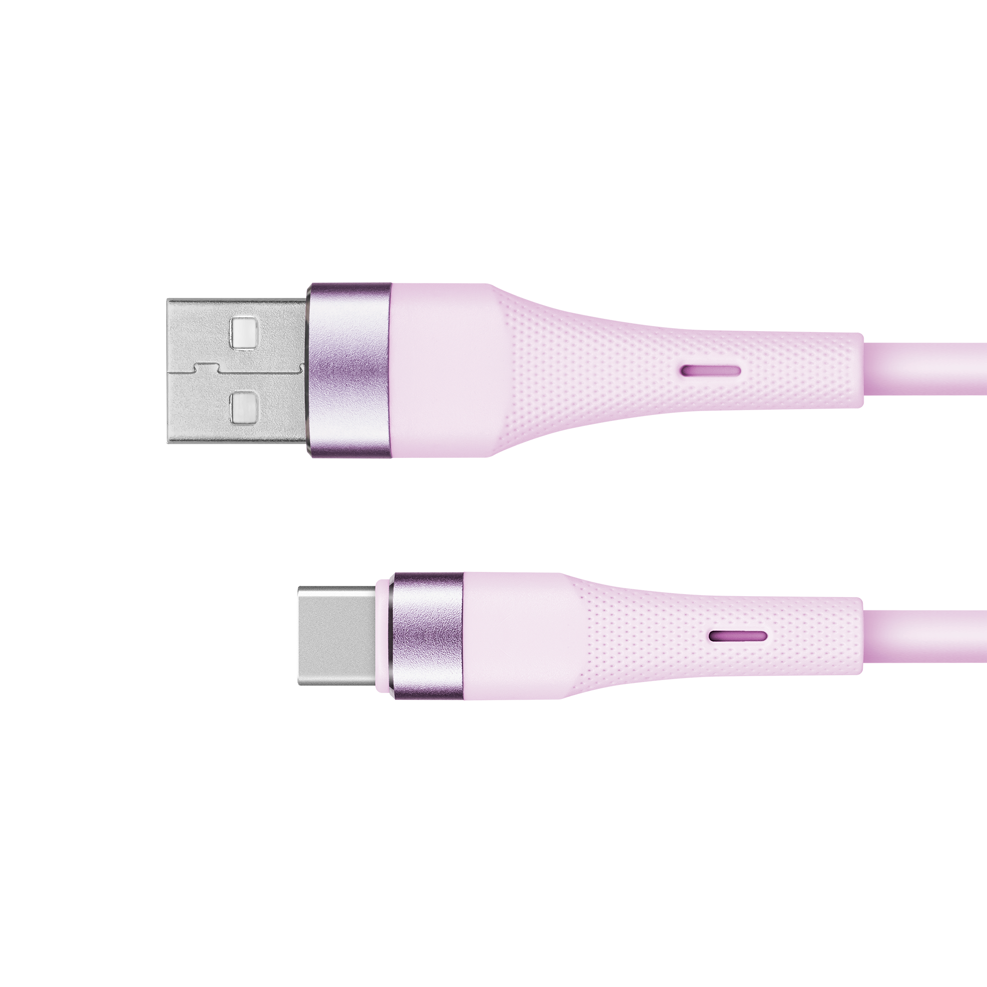 Kruger&Matz Basic USB–USB-C silikona kabelis, 1 m, rozā