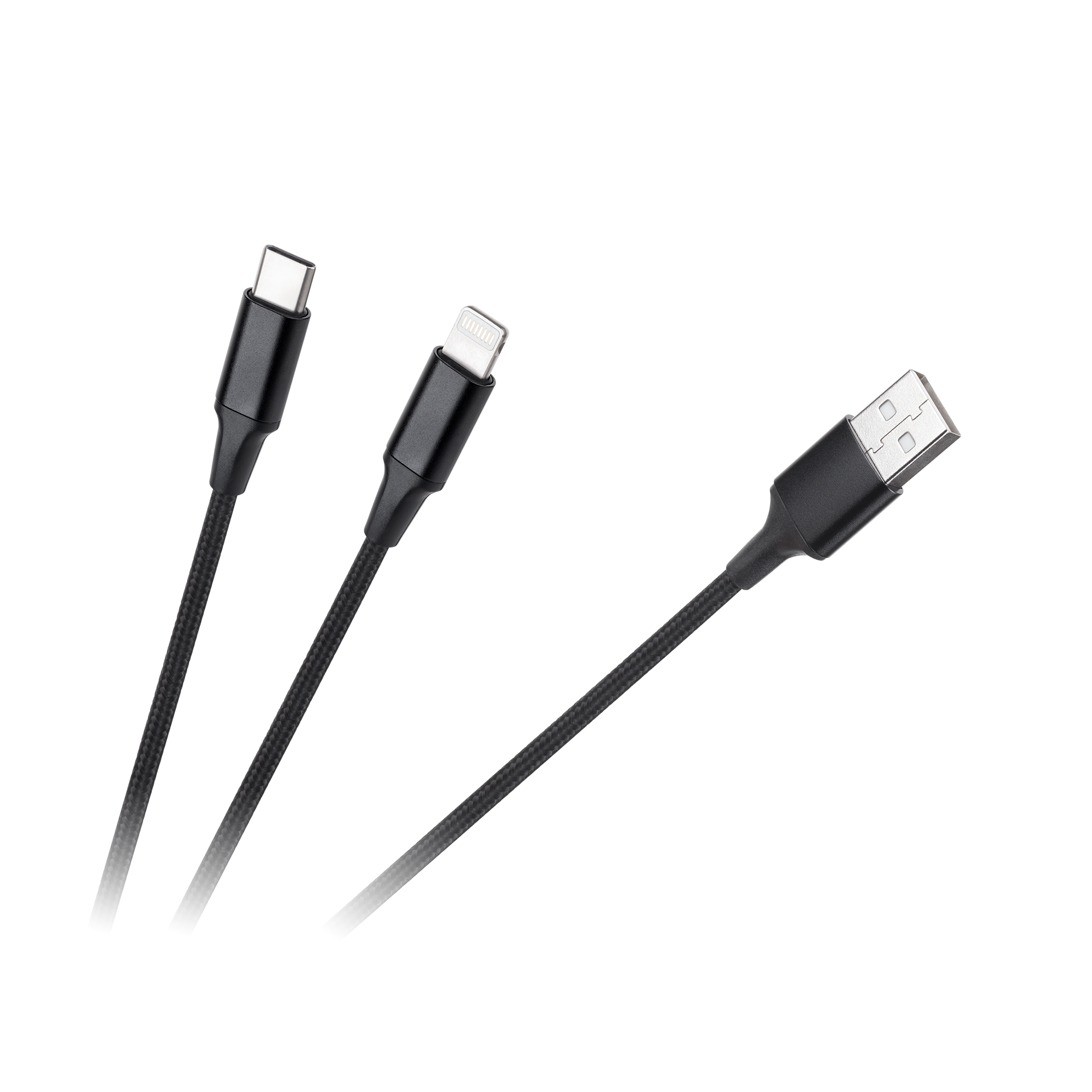 USB-A–USB-C/Lightning kabelis 2 vienā, 1 m