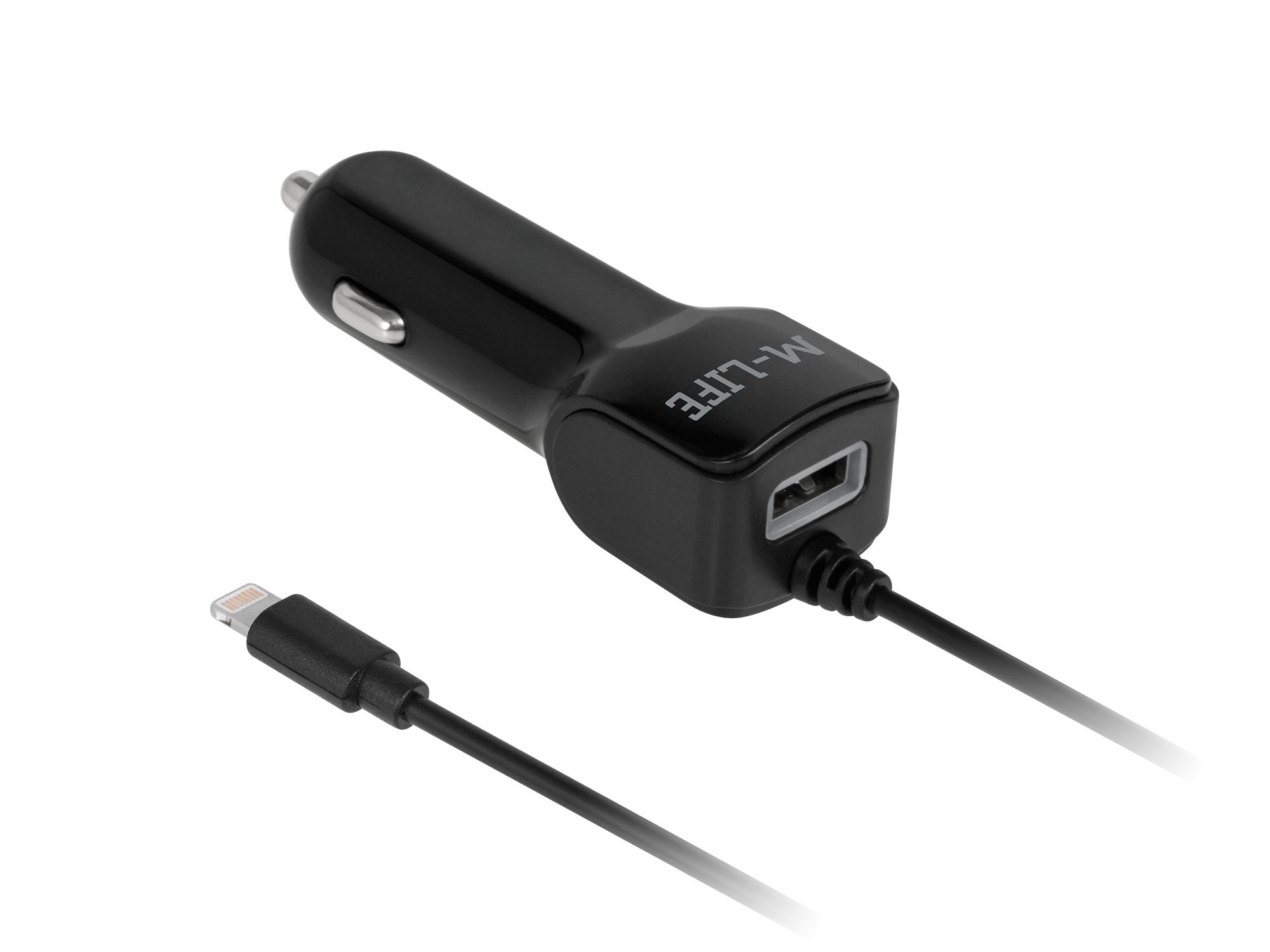 M-Life automašīnas lādētājs Apple iPhone, iPad + USB, 2100 mA