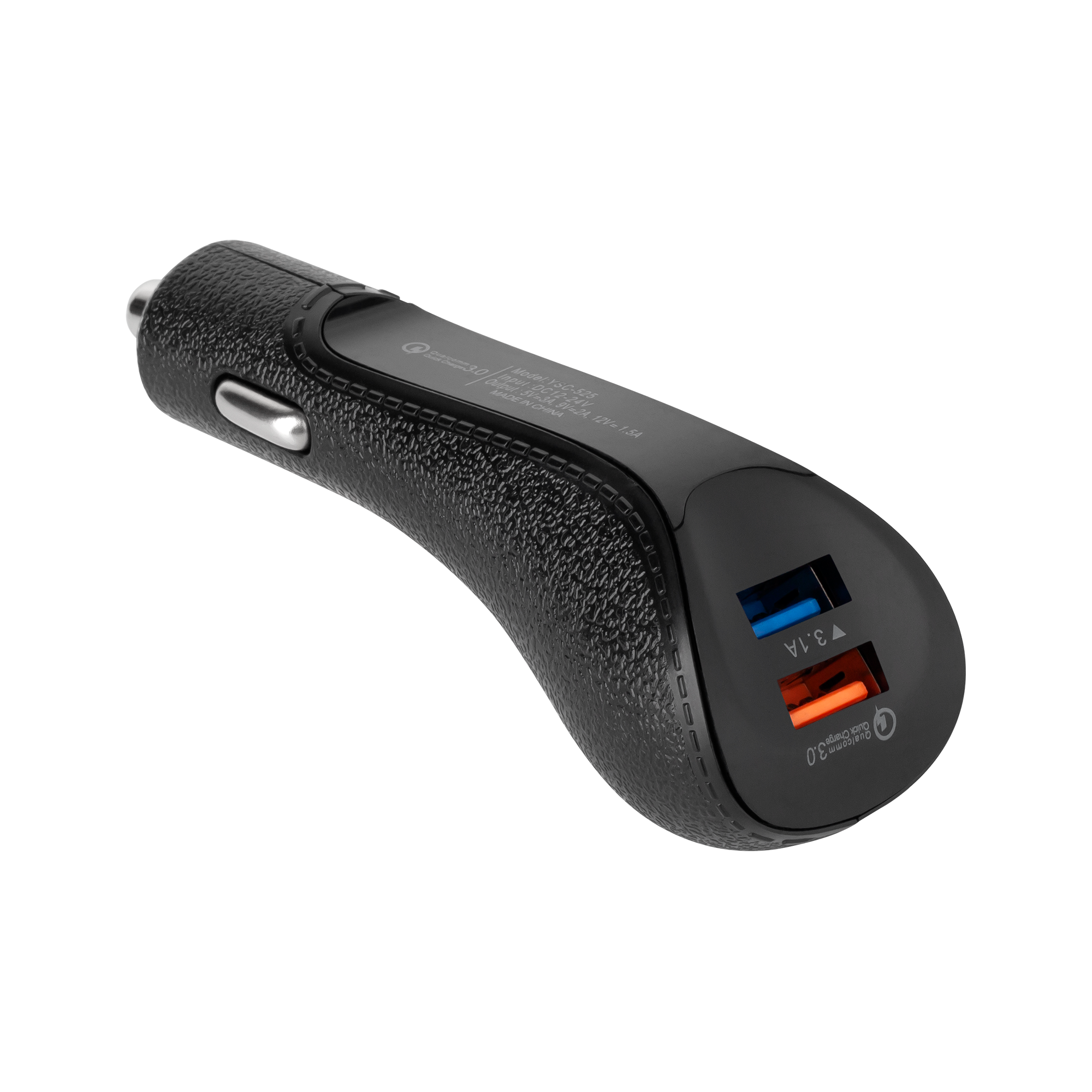 REBEL automašīnas lādētājs, 2× USB, 5100 mA, 15 W, Quick Charge 3.0