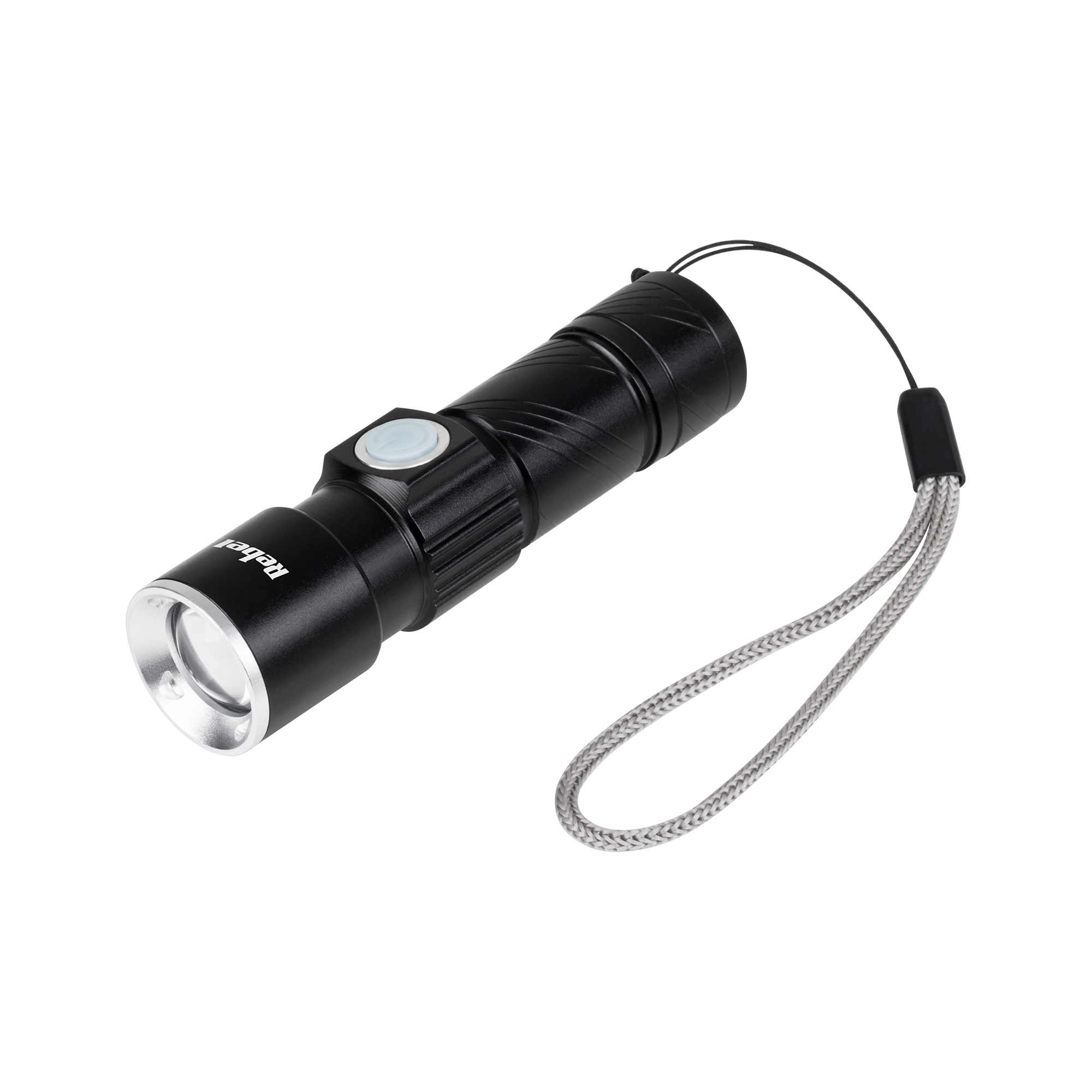 Алюминиевый фонарь Rebel, 3 Вт, ZOOM, штекер USB