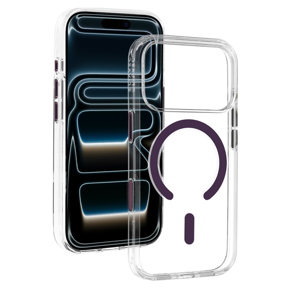 Liavec Pure vāciņš ar kameras vadības pogu, paredzēts iPhone 18 Pro/17 Pro, violets