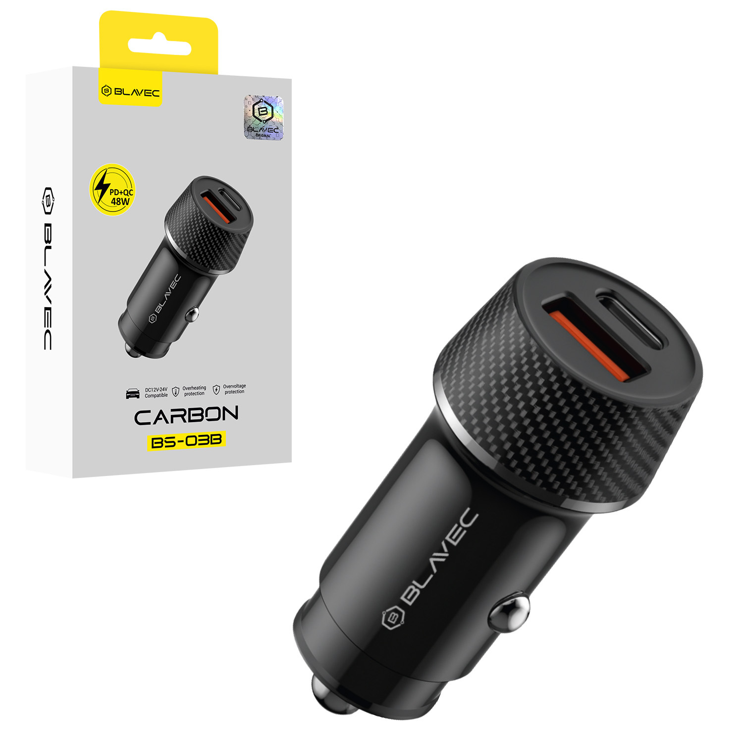 Blavec Car charger BS-03B Carbon -