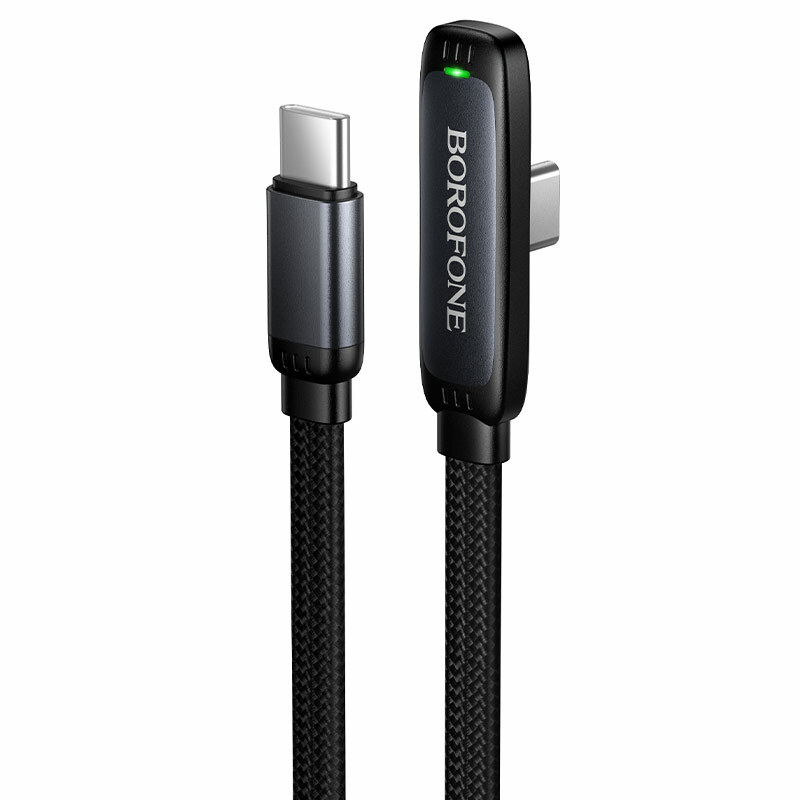 Melns Borofone BX126 Skillful USB-C–USB-C kabelis, PD 60 W, 1 m