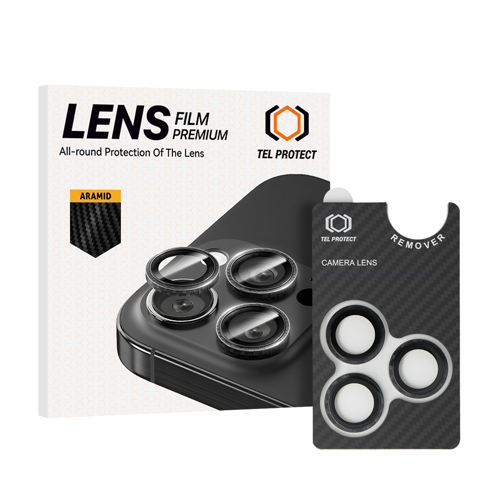 Tel Protect 3D Lens Aramid Series rūdītie aizsargstikli Apple iPhone 18 Pro / 18 Pro Max kameras lēcām (3 gab.)