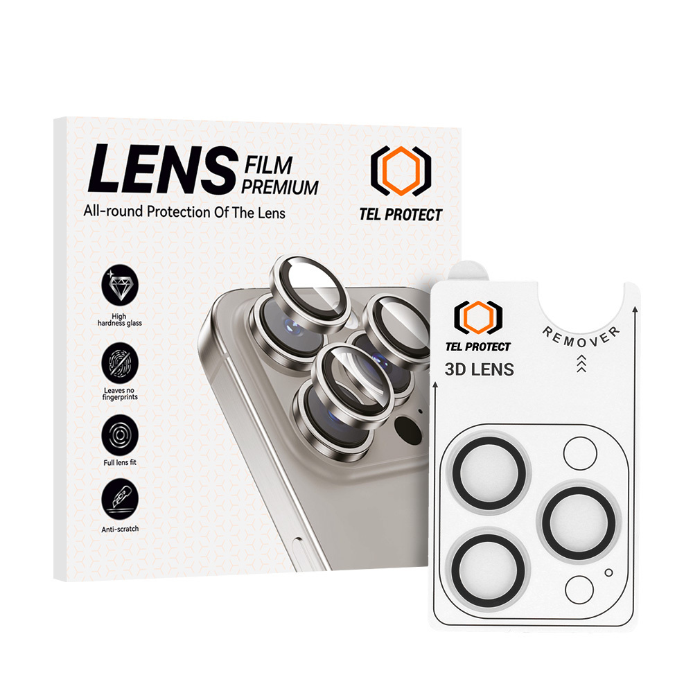Tel Protect 3D Lens caurspīdīgie rūdītie aizsargstikli Apple iPhone 18 Pro / 18 Pro Max kameras lēcām (3 gab.)