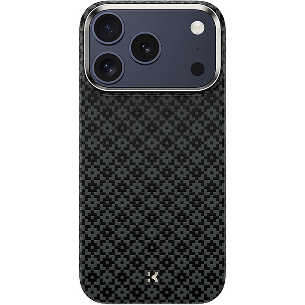 Melns Benks Magnetic Armor Air Armor Grid 600D kevlara vāciņš ar metāla rāmi (C.K.FL.AP.BK.0072), paredzēts iPhone 18 Pro / iPhone 17 Pro
